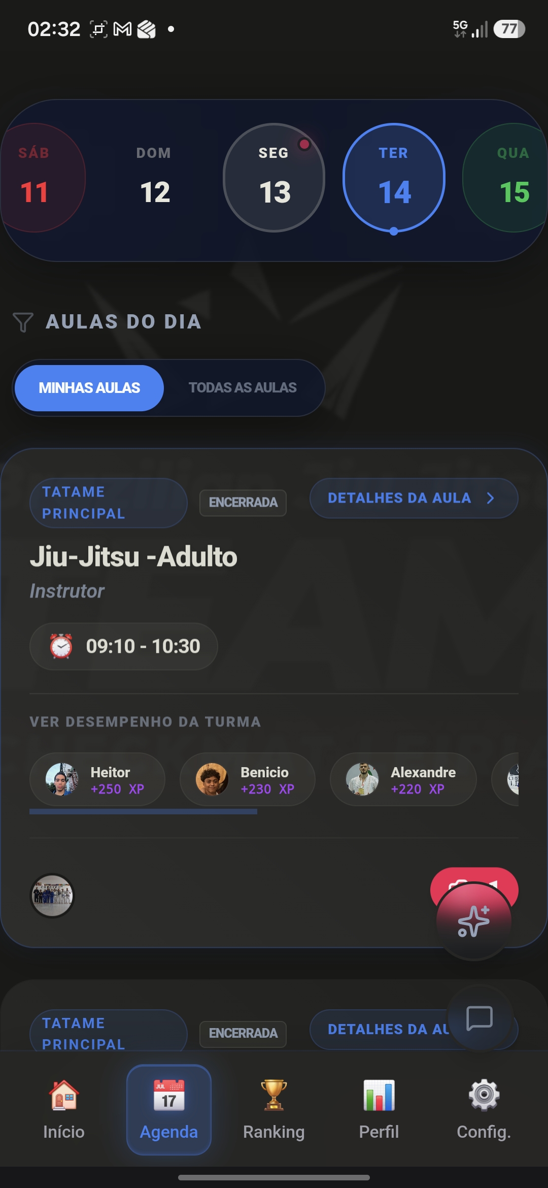 Agenda de Aulas do Aluno